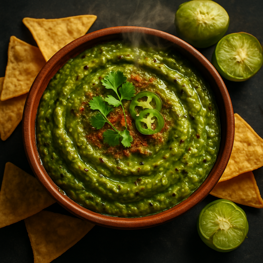 Roasted Tomatillo and Avocado Dip