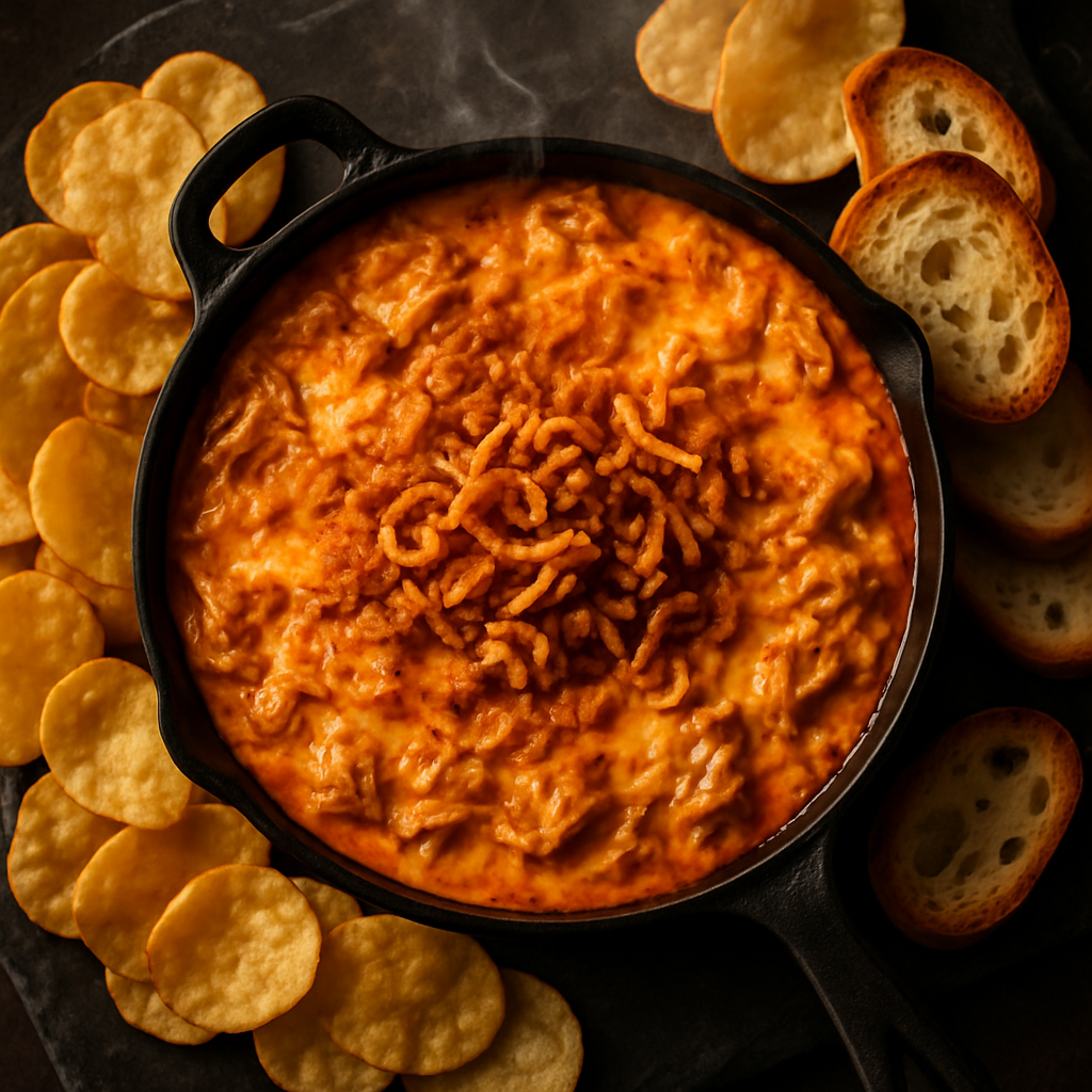 Smoked Buffalo Pulled Chicken Dip