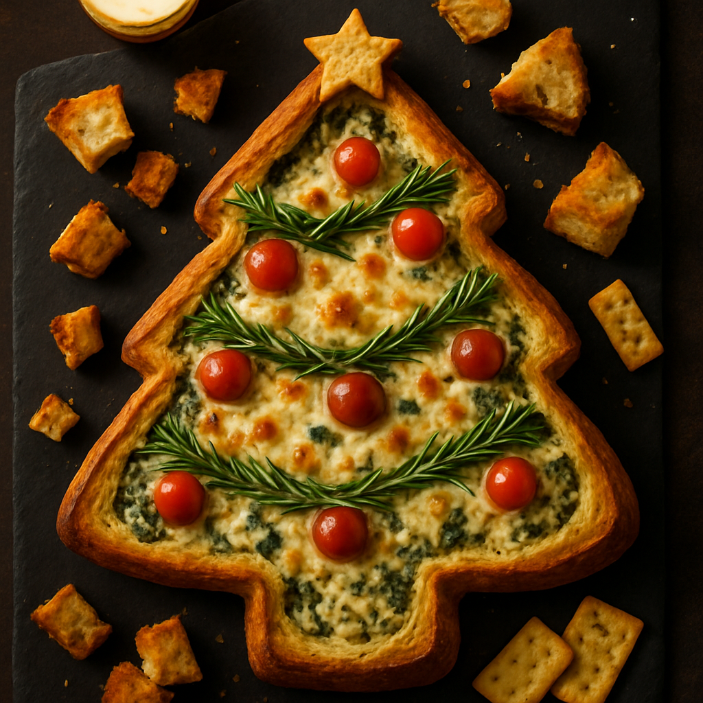 Christmas Tree Spinach Artichoke Dip
