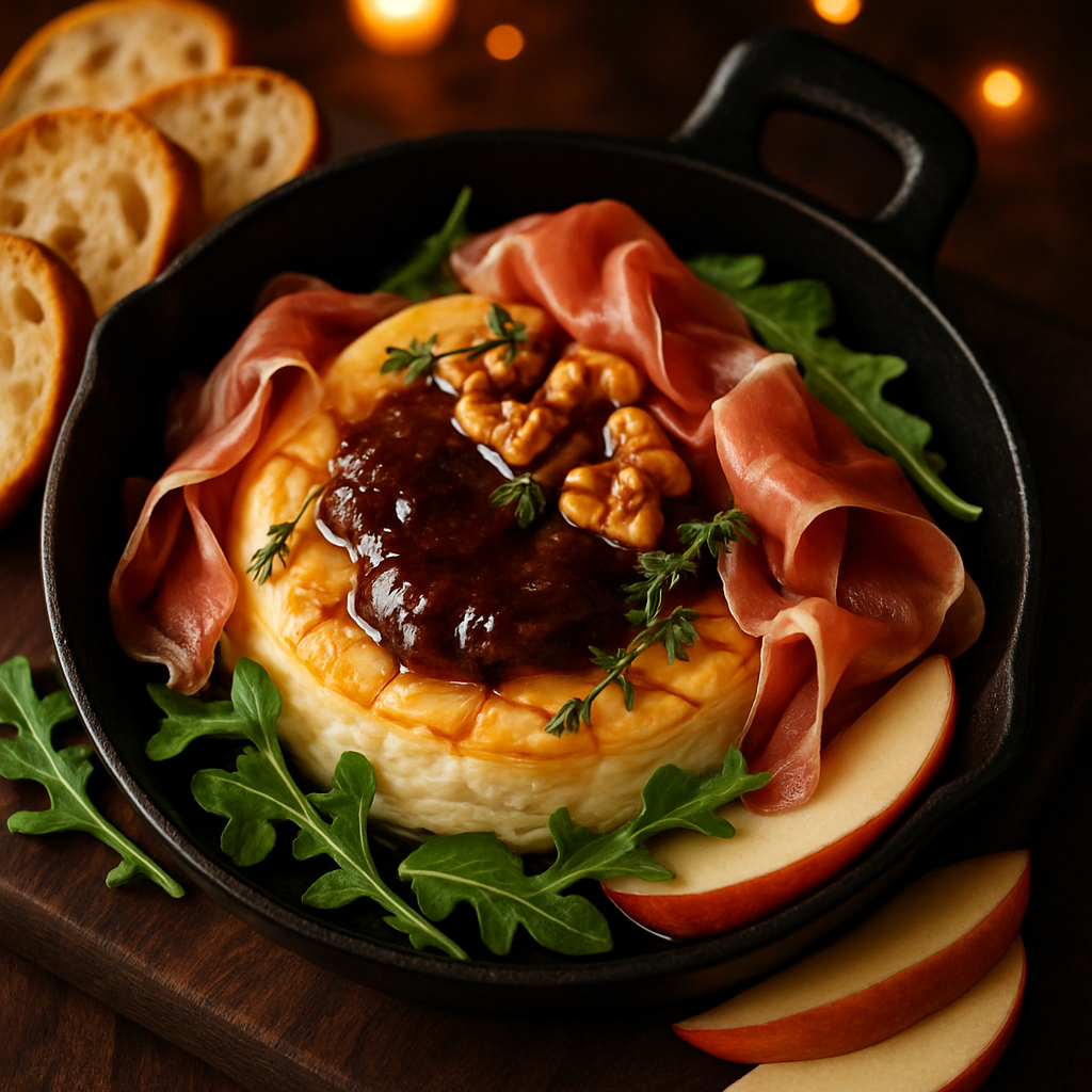 Warm Brie with Fig and Prosciutto