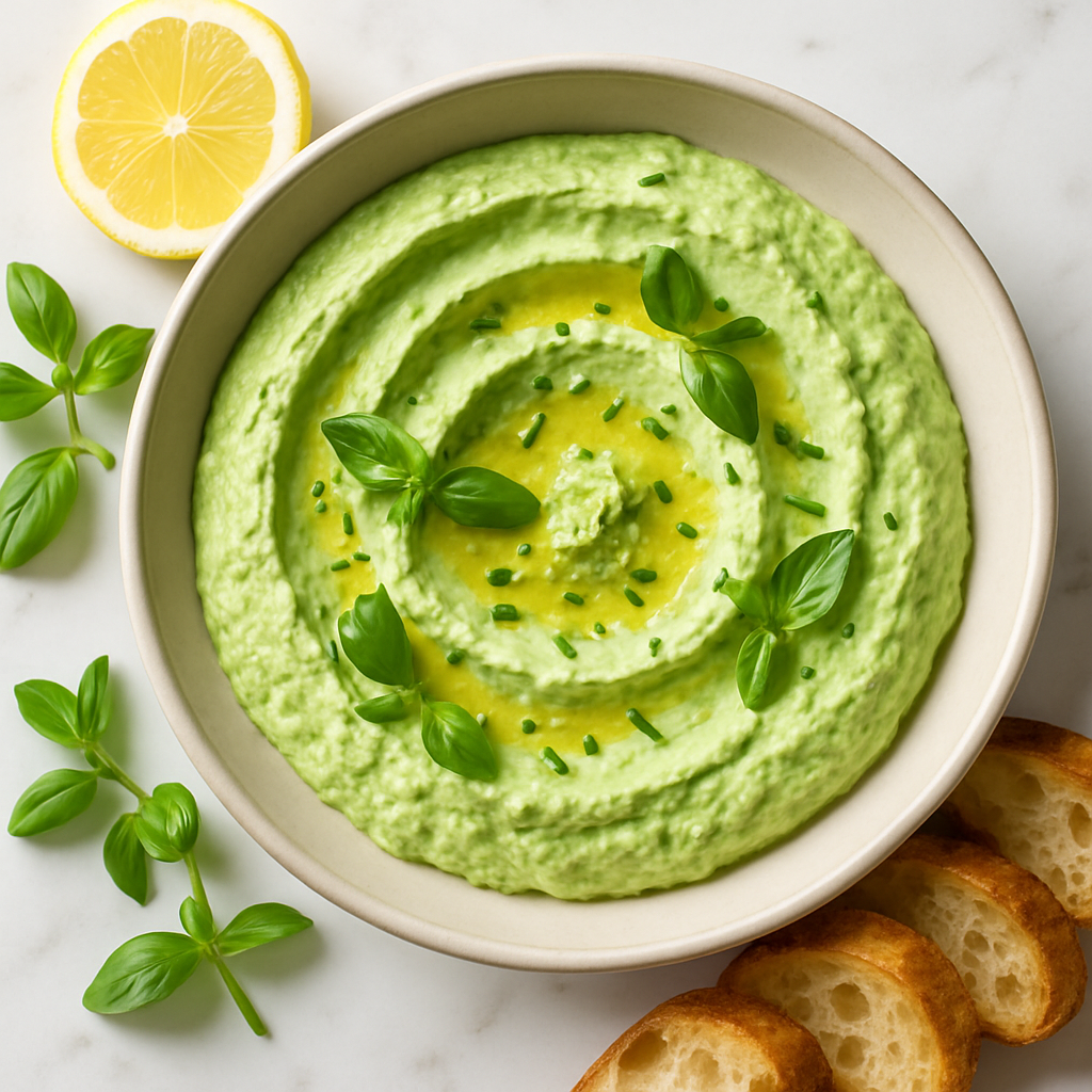Sweet Pea and Ricotta Dip with Lemon