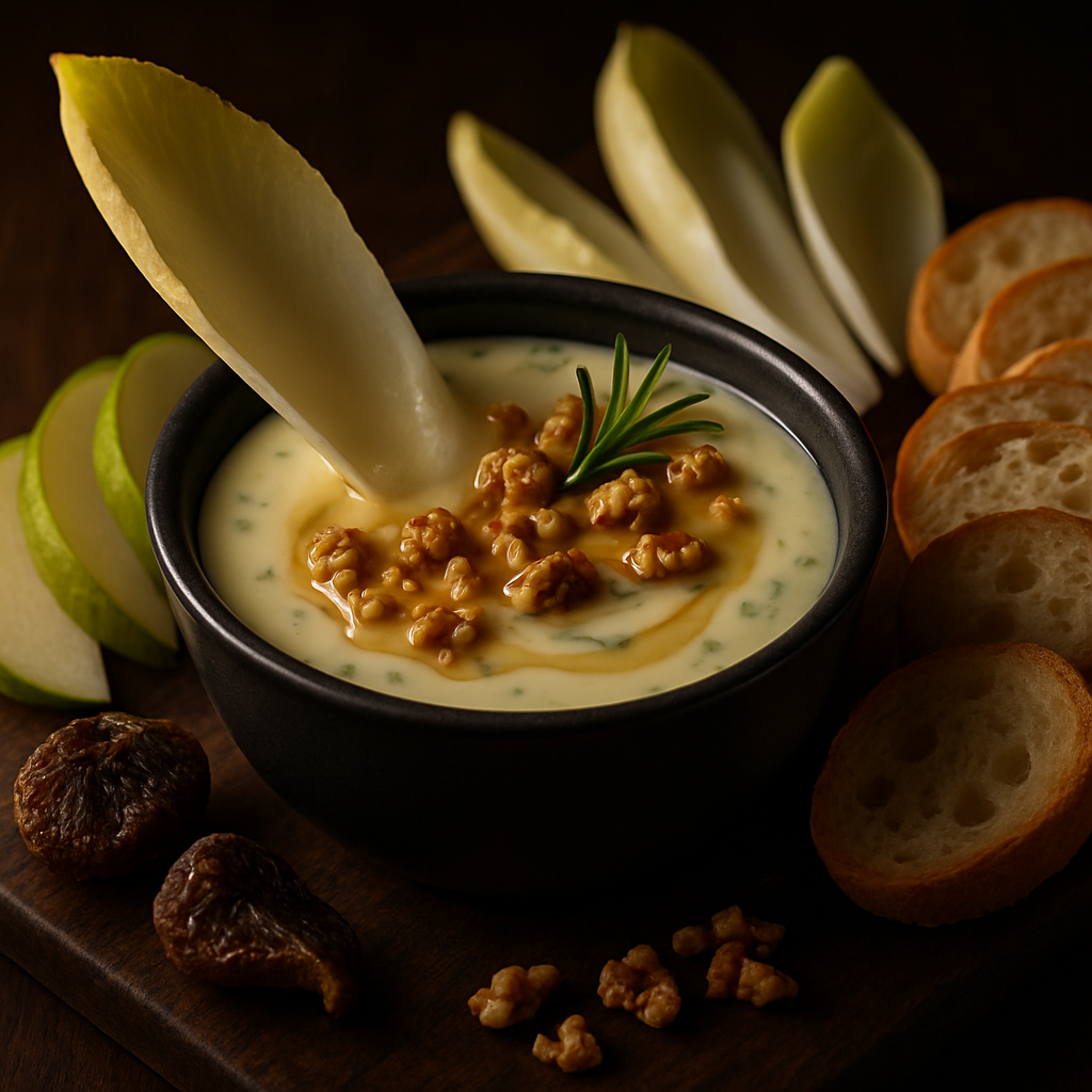Blue Cheese and Walnut Fondue
