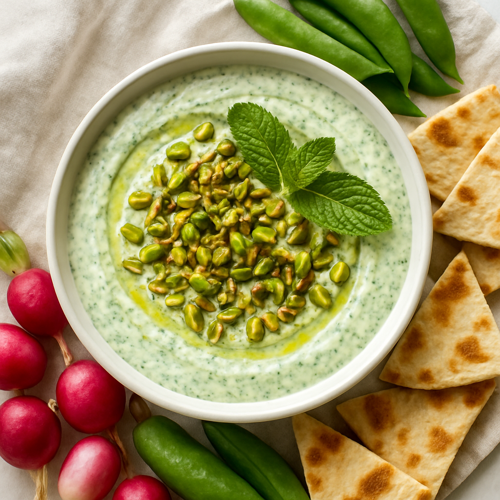 Fresh Mint and Pistachio Yogurt Dip