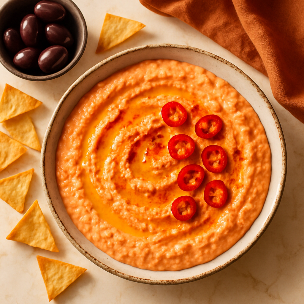 Tirokafteri (Spicy Feta and Roasted Pepper Dip)
