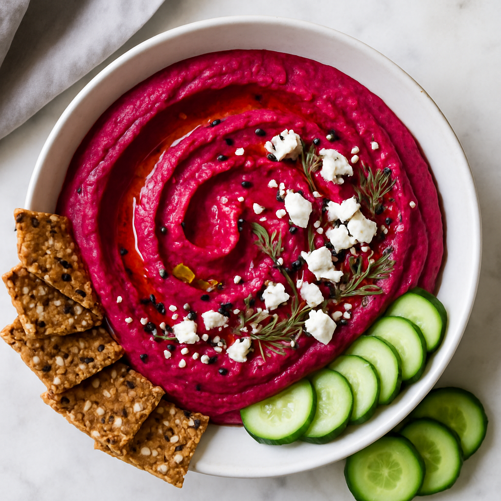 Beet and Garlic Hummus