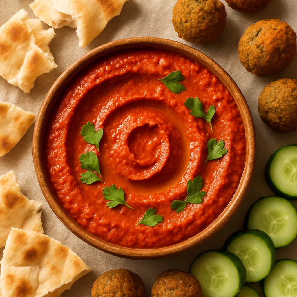 Harissa Roasted Red Pepper Dip