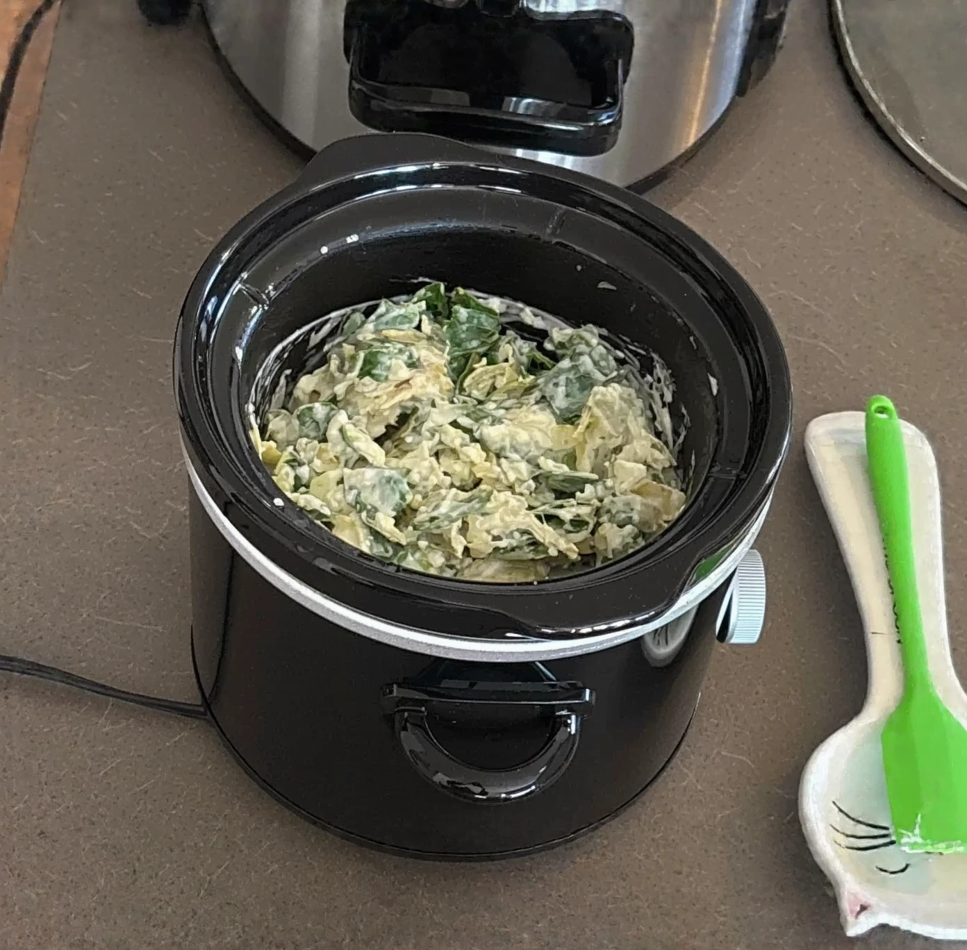 Customer photo of slow cooker buffalo chicken dip with melted cheese and shredded chicken