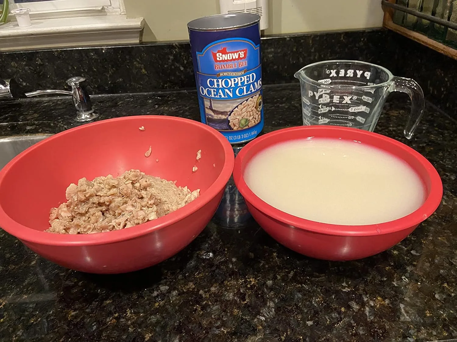 Customer photo of clam dip served in a bowl with crackers at a party