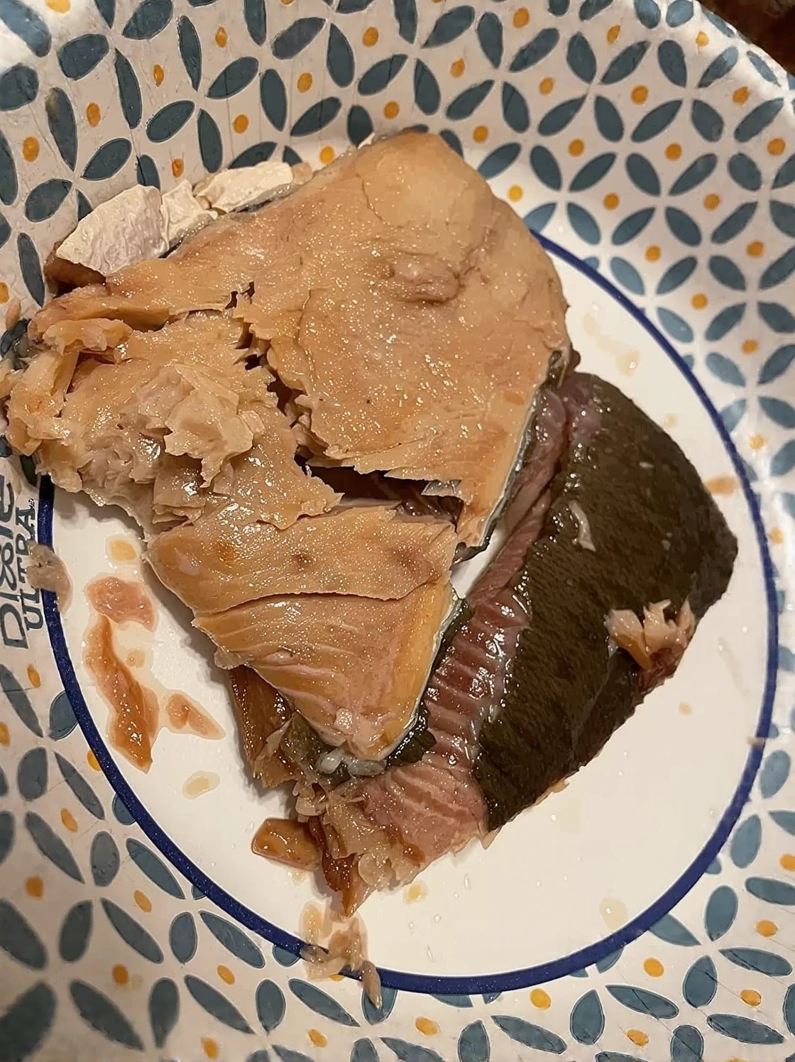 Customer photo of smoked fish dip served with crackers at a casual gathering