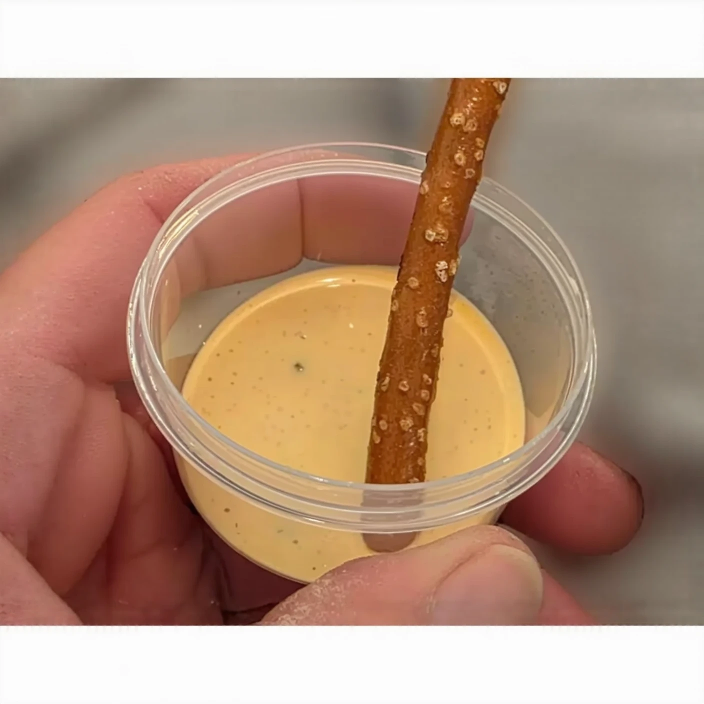 Customer photo of homemade beer cheese dip served in a bowl with crackers and bread