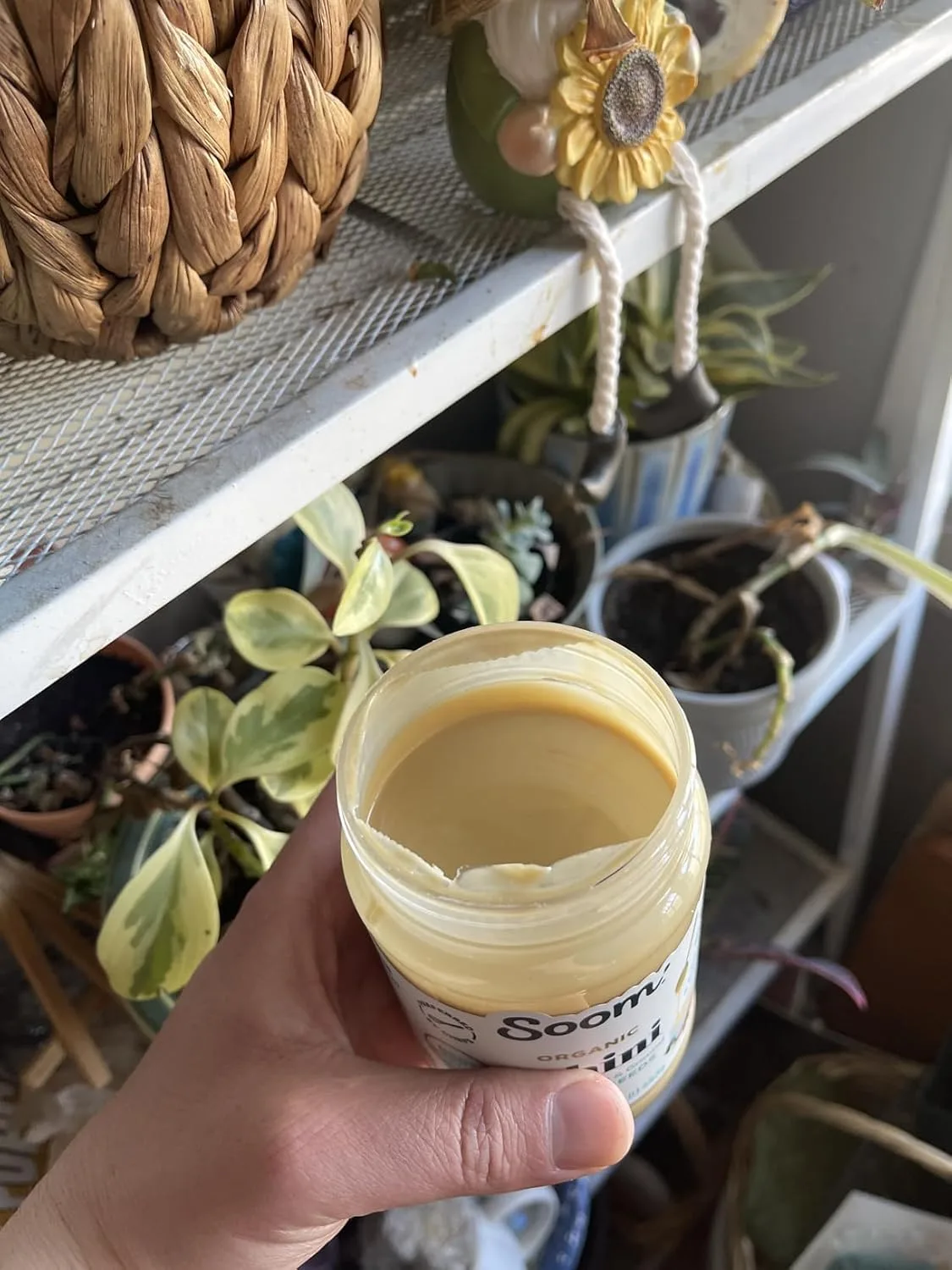 Customer photo of homemade baba ganoush dip in a white bowl with olive oil drizzle