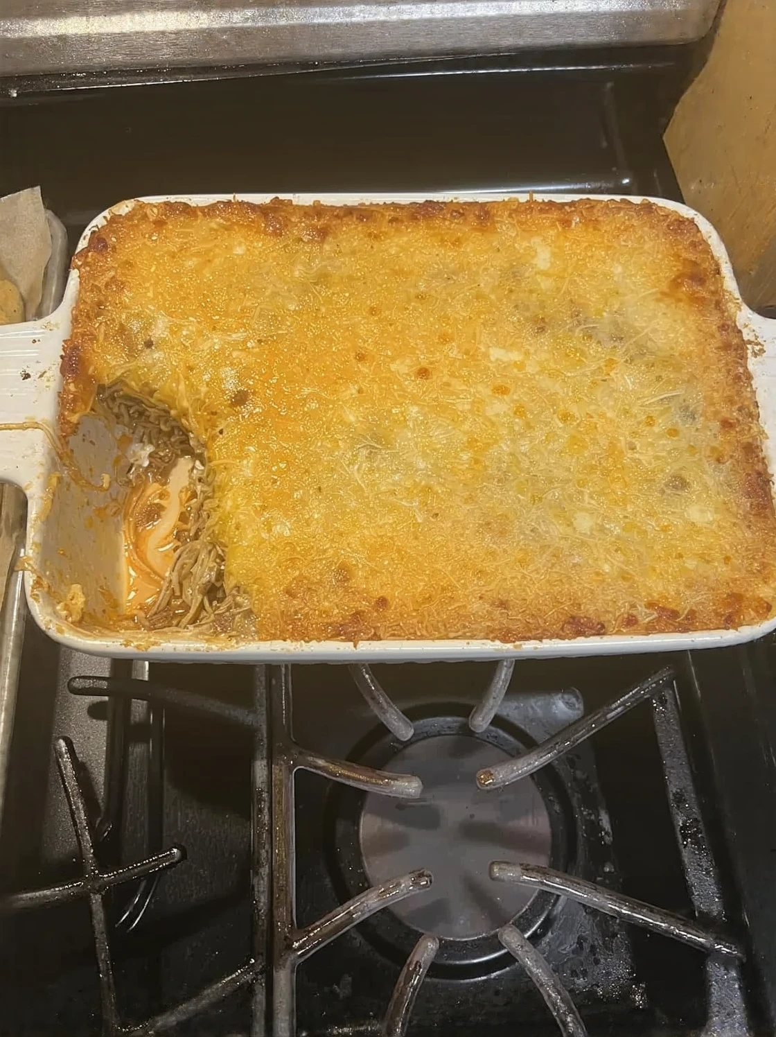 Customer photo of spinach artichoke dip in a serving dish showing creamy texture