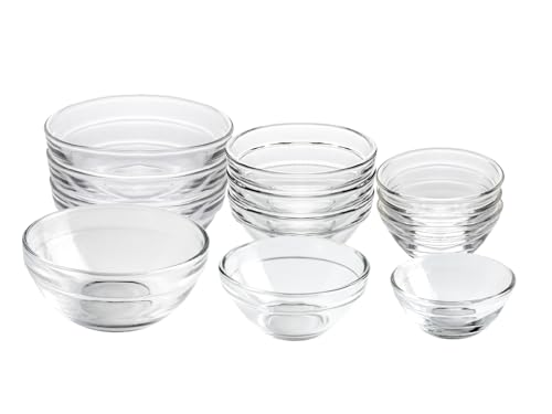 Glass prep bowls, 1.5oz, 2.5oz, and 3.5oz sizes