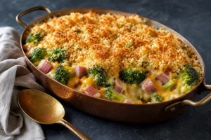 Ham and Broccoli Casserole: Green Broccoli and a Sauce That Is Not Grainy